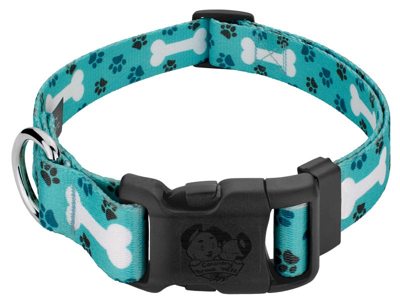 Country Brook Design - Oh My Dog Deluxe Dog Collar - Made in The U.S.A. - Dog's Life Collection Featuring Playful Designs (1 Inch, Large) - Image 1